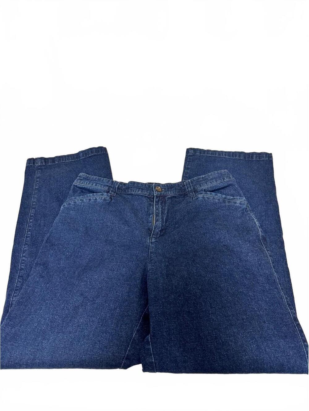Appleseed's Women's Size 14 Dark Blue Stretch Denim Straight Leg Jeans